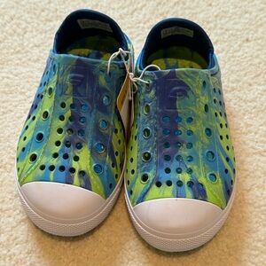 Blue/Lime Skechers Toddler Boy's Foamies Slip On Machine Washable Guzman Steps 8